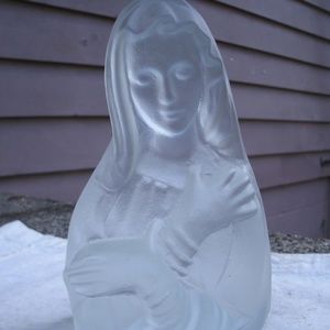Vintage Viking Frosted Glass Madonna Figurine